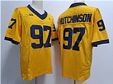 Men's Michigan Wolverines #97 Aidan Hutchinson Yellow Stitched Jersey,baseball caps,new era cap wholesale,wholesale hats